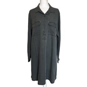 NWT Old Navy Charcoal Long Sleeve Soft Lyocell Shirtdress Women’s Sz XL Casual